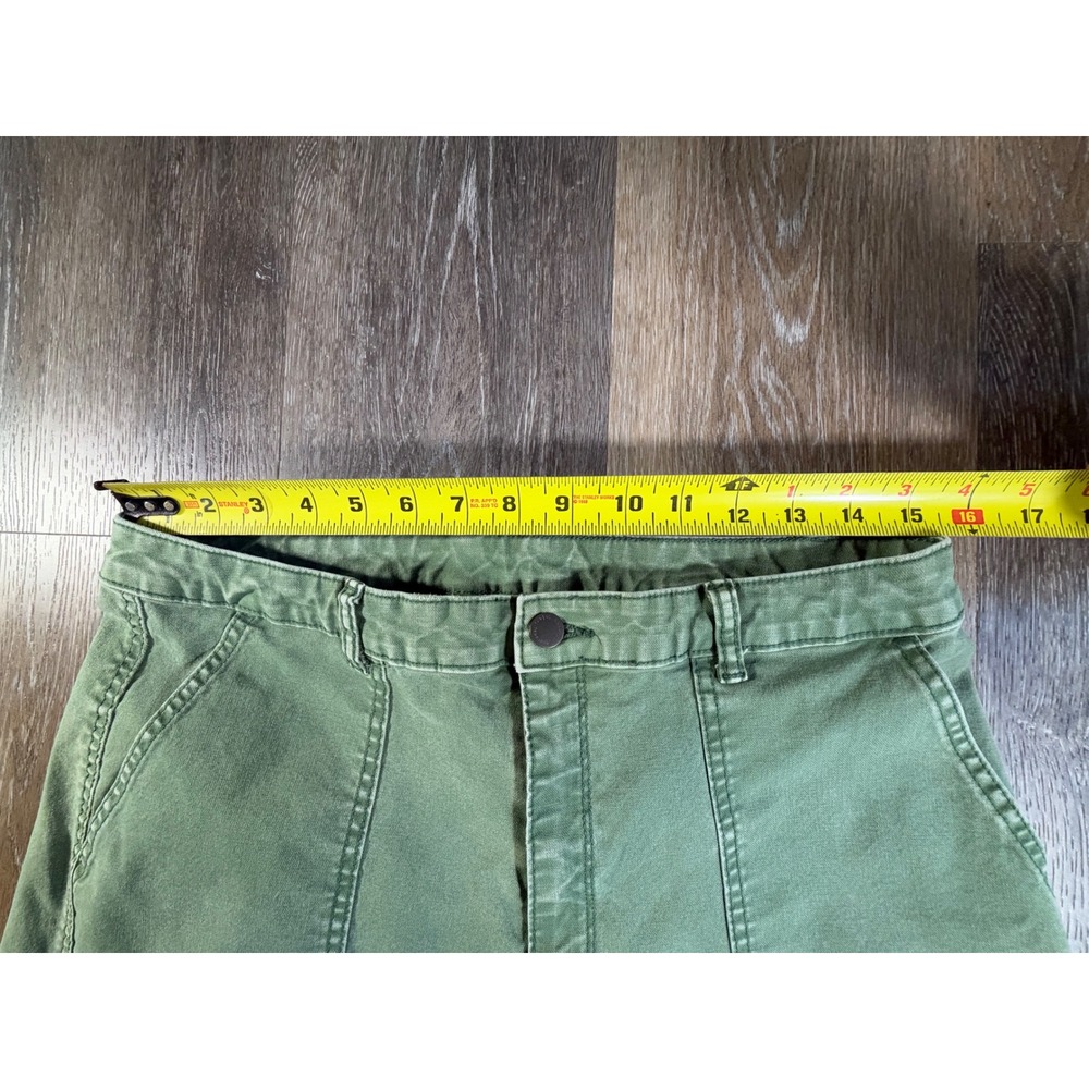 Universal Thread Utility Pants Womens 14/32 Green Wide Leg Cropped High Rise - Picture 3 of 9